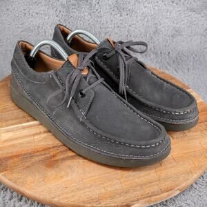 NEW CLARKS OAKLAND SEAM - MENS SHOES - DARK GREY NUBUCK SIZE 10.5